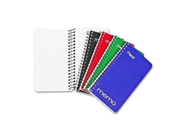 Mead Memo Pads, 8 Pack, Lined College Ruled Paper, Pocket Notebook, Small Spiral Notebooks for Home Office Accessories, School Mini Note Pads, 60 Sheets, 5" x 3", Blue, Black, Red, Green (73605)