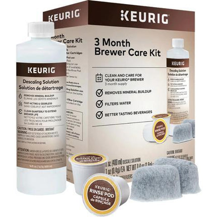 Keurig 3-Month Brewer Maintenance Kit Includes Descaling Solution, Water Filter Cartridges & Rinse Pods, Compatible Classic/1.0 & 2.0 K-Cup Coffee Makers, 7 Count 7 Count