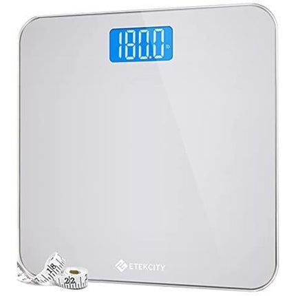 Etekcity Scale for Body Weight, Digital Bathroom Weighing Machine for People, Large and Easy-to-Read Backlight Display, Accurate with High Precision Measurements, Durable Tempered Glass, 400 lbs