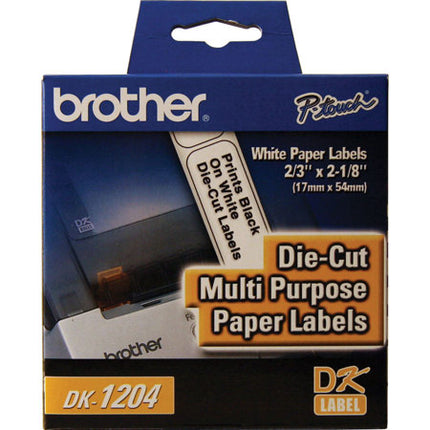 Brother Genuine DK-1204 Multipurpose Paper Label Roll, Die-Cut Paper Labels, Engineered for Excellence, 400 Labels Per Roll