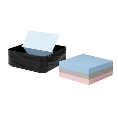 Post-it Note Dispenser Modern Black Pack Includes Dispenser and 3 Super Sticky Pop-up Sticky Notes Pads 2X The Sticking Power (WAVE-330-BKVP)