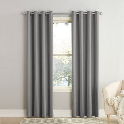 84"x54" Seymour Energy Efficient Grommet Room Darkening Curtain Panel Gray - Sun Zero