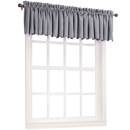54"x18" Sun Zero Room Darkening Seymour Rod Pocket Curtain Valance Gray: Window Valance for All Ages