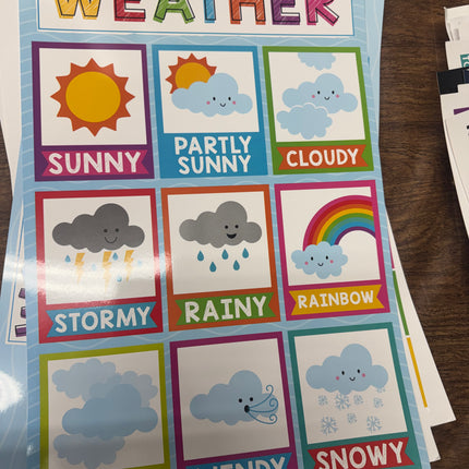 16 Laminated Educational Classroom Posters for Kindergarten and Preschool Learning