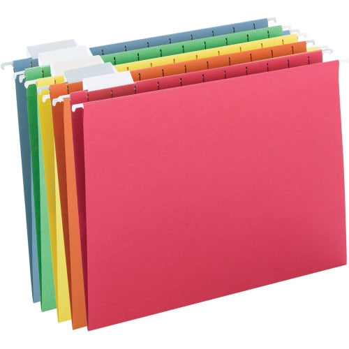 Smead Standard Hanging File Folders, 25 Count, Assorted Primaries, 1/5-Cut Adjustable Tabs, Letter Size (64059)