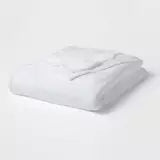 Twin/Twin XL Solid Plush Bed Blanket True White - Room Essentials: Cozy Lightweight Fleece, Machine Washable