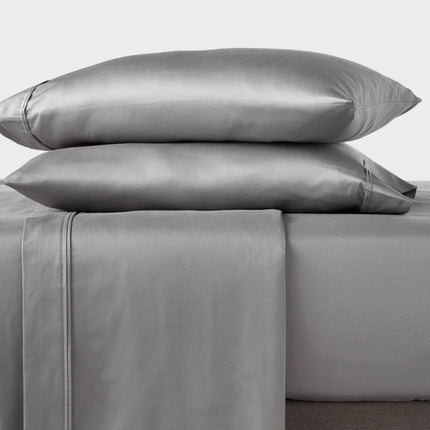 Threshold King Cotton Sateen Flat Sheet 400 Thread Count Gray