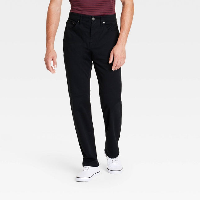 Men's Straight Fit 5-Pocket Pants - Goodfellow & Co™ Black 34x32