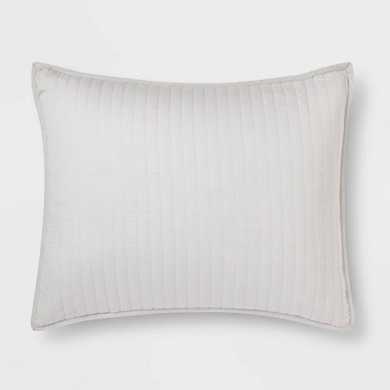 King Washed Cotton Sateen Quilt Sham Light Gray - Threshold: OEKO-TEX Certified, 250 Thread Count, Machine Washable