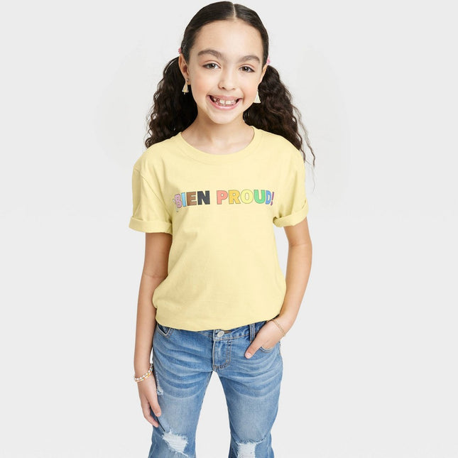 Kids' Bien Proud Short Sleeve T-Shirt - Light Mint Green XXL
