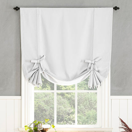 40"x63" Sun Zero Blackout Kenneth Energy Saving Rod Pocket Tie-up Window Shade Oyster White: Thermal Insulated Curtain Panel
