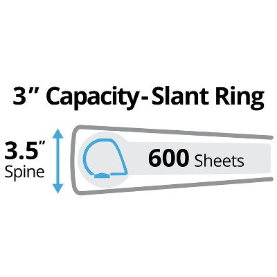 Avery Durable View 3-Ring Binder 3-Inch Slant Rings Blue