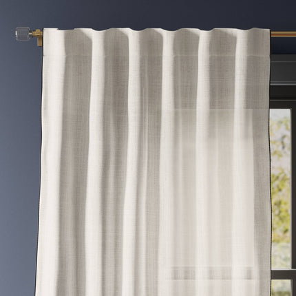 54"x84" Light Filtering Marrow Edge Curtain Panel Ivory - Threshold: Solid Polyester, UV Protection, Rod Pocket