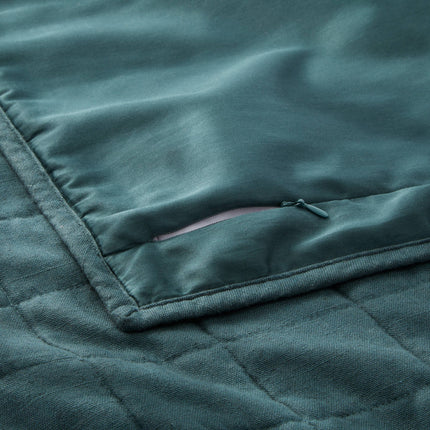 Casaluna Heavyweight Linen Blend Quilt Pillow Sham Dark Teal Blue Standard