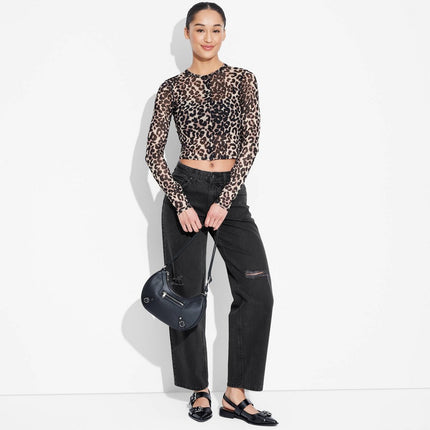 Women's Mid-Rise 90's Relaxed Jeans - Wild Fable Black Wash 10: Straight Fit, Denim, 31" Inseam