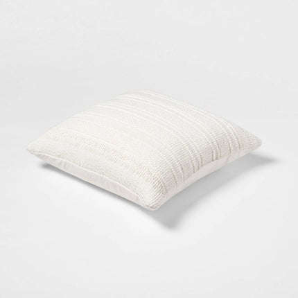 Threshold Oversized Textural Woven Square Throw Pillow Cream