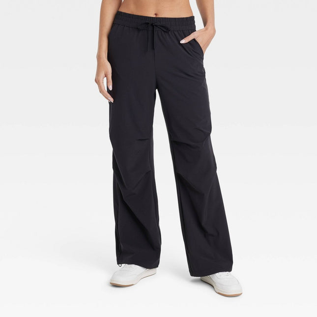 Women's Mid-Rise Parachute Pants - JoyLab Black L