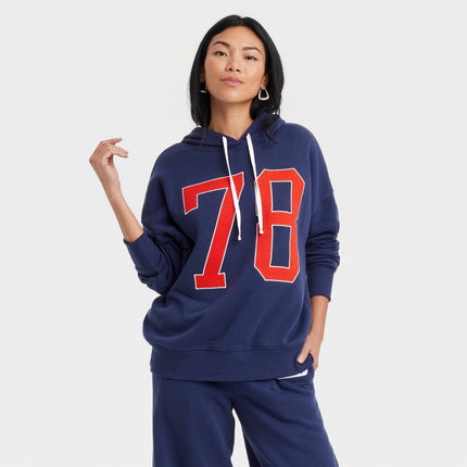 Women's 78 Graphic Sweatshirt - Blue XXL: Grayson Threads Pullover, Cotton-Polyester Blend, Hooded Fleece, Long Sleeve, Typography Design