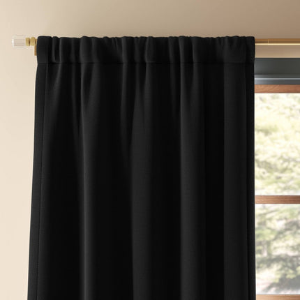 50"x63" Blackout Henna Window Curtain Panel Black - Threshold: UV Protection, Solid Sateen, OEKO-TEX Certified