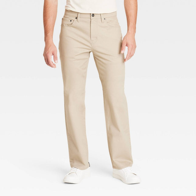 Men's Straight Fit 5-Pocket Pants - Goodfellow & Co™ Khaki 30x32