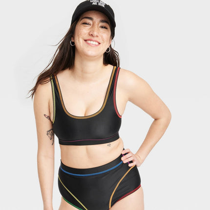 Pride Adult Bikini Swim Top - Black M