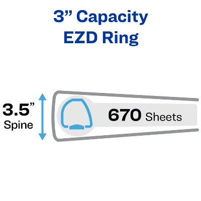 Avery Heavy-Duty 3 Inch View Binder with Locking EZD Rings