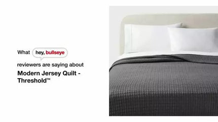 King Jersey Quilt Heather Gray - Threshold: Knitted Coverlet, Check Jacquard Pattern, Machine Washable