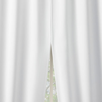 2pc 52"x63" Sun Zero Blackout Aria Magnetic Closure Back Tab Curtain Panel Pair White: Energy Efficient, Noise Reduction (Please be advised that sets may be missing pieces or otherwise incomplete.)