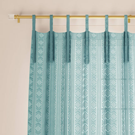 54"x84" Light Filtering Boho Diamond Clip Curtain Panel Blue - Threshold