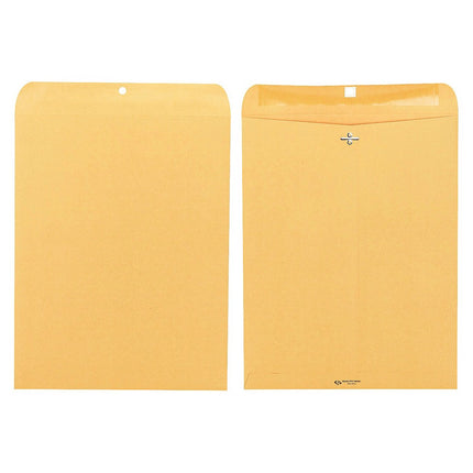 Quality Park 12 x 15-1/2 Clasp Envelopes, Clasp and Gummed Closures, for Oversized Papers, Drawings or Posters, 32 lb Kraft Paper, 100/Box (QUA37810)