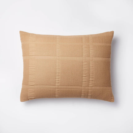 Casaluna Heavyweight Linen Blend Quilt Pillow Sham Dark Teal Blue Standard