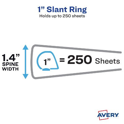 Avery Heavy-Duty View 1 Inch 3 Ring Slant Ring Orchid Binder
