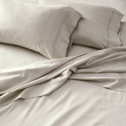 4pc Queen Mélange Dyed Sheet Set Gray - Hearth & Hand with Magnolia: 100% Cotton, Twill Weave, OEKO-TEX Certified (Please be advised that sets may be missing pieces or otherwise incomplete.)