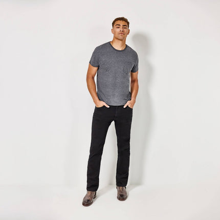 Wrangler Men's Straight Leg Jeans - Black Wash 34x29: Midweight Denim, Stretch, Belt Loops