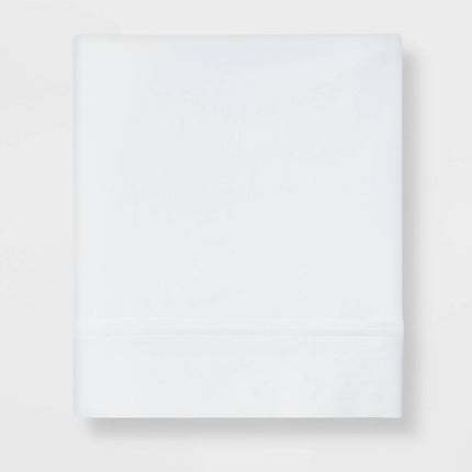 King 400 Thread Count Performance Flat Sheet White - Threshold: Cotton Sateen, Machine Washable, STANDARD 100 by OEKO-TEX (Copy)
