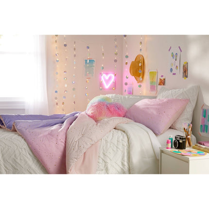 Teen Iridescent Heart Acrylic Box Novelty Table Lamp Pink - West & Arrow