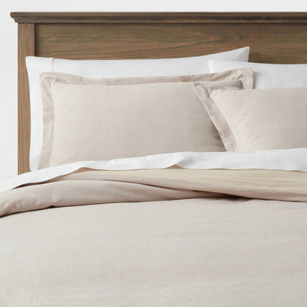 King Cotton Linen Chambray Duvet Cover & Sham Set Khaki - Threshold: Woven Bedding Sets, OEKO-TEX Certified (Please be advised that sets may be missing pieces or otherwise incomplete.)
