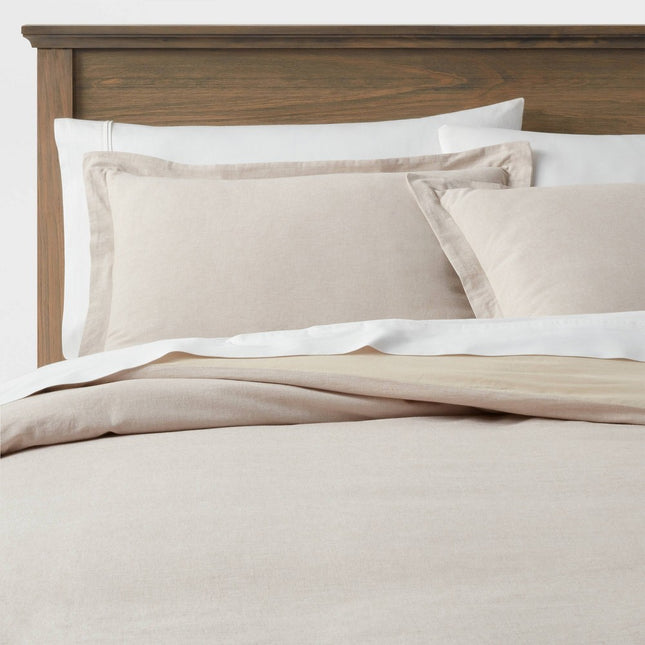 King Cotton Linen Chambray Duvet Cover & Sham Set Khaki - Threshold: Woven Bedding Sets, OEKO-TEX Certified (Please be advised that sets may be missing pieces or otherwise incomplete.)