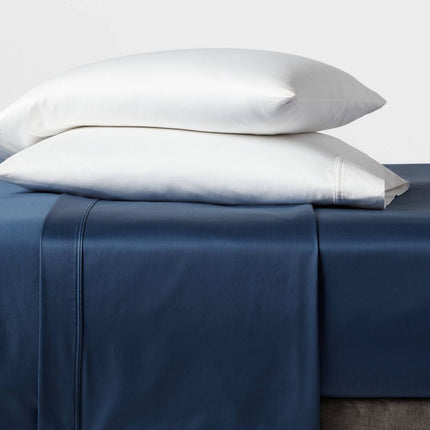Threshold King Cotton Sateen Flat Sheet 400 Thread Count Gray