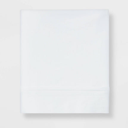 Twin/Twin XL 400 Thread Count Performance Flat Sheet White - Threshold: 100% Cotton, Sateen Weave, OEKO-TEX Certified