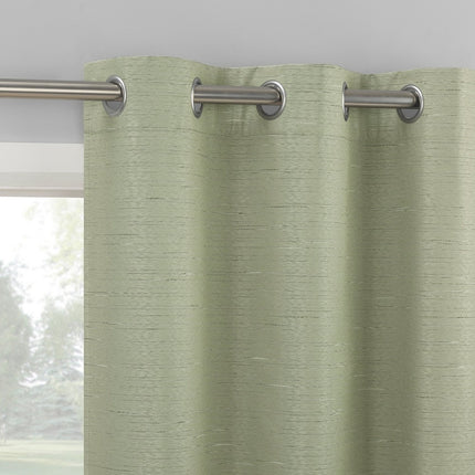 2pc 37"x63" Sun Zero Wylder Texture Thermal Blackout Grommet Curtain Panel Pair Sage Green (Please be advised that sets may be missing pieces or otherwise incomplete.)