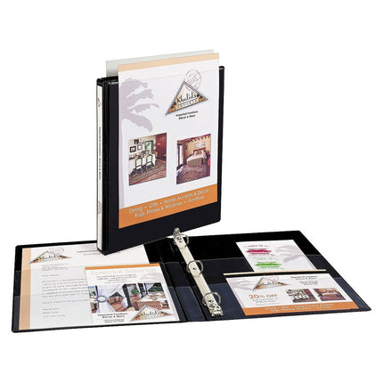 Avery Heavy-Duty Nonstick View 3 Ring Binder, 1/2 inch Slant Rings, 135-Sheet Capacity, Black (05233)