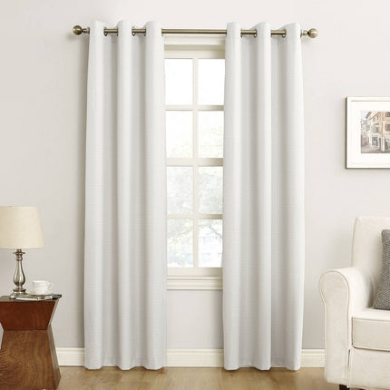 40"x63" Sun Zero Room Darkening Cooper Thermal Insulated Grommet Curtain Panel White: Energy Efficient, Noise Reduction