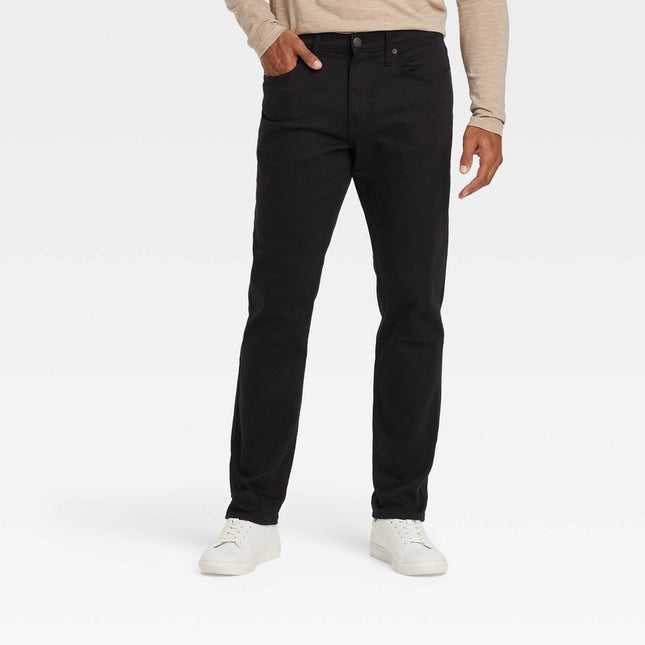 Men's Athletic Fit Jeans - Goodfellow & Co™ Black 30x30: Heavyweight Twill, Mid Rise, Slim Leg, Stretch, Machine Washable