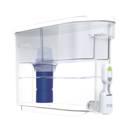 PUR PLUS 30-Cup Water Filter Dispenser with 1 Lead-Reducing PUR PLUS Filter, Dishwasher Safe, Powerful Filtration, Large Capacity with Slim, Space-Saving Design, White (DS1811Z) White