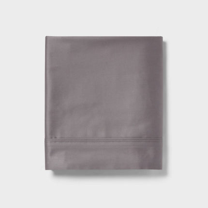 Threshold King Cotton Sateen Flat Sheet 400 Thread Count Gray