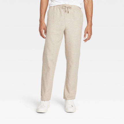 Men's Regular Fit Linen Straight Trousers - Goodfellow & Co™ Light Taupe XL