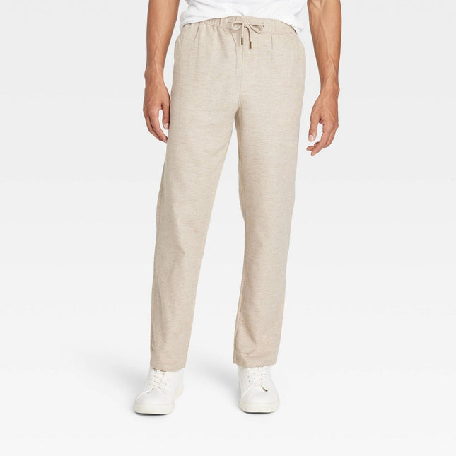 Men's Regular Fit Linen Straight Trousers - Goodfellow & Co™ Light Taupe XL