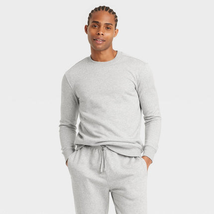 Men's Pullover Sweatshirt - Goodfellow & Co™ Heathered Gray S: Crew Neck, Midweight Fleece, Long Sleeve
