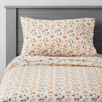 Twin In the Garden Cotton Kids' Sheet Set - Pillowfort: Botanical Floral Bedding, OEKO-TEX Certified, 3-Piece Set (Please be advised that sets may be missing pieces or otherwise incomplete.)